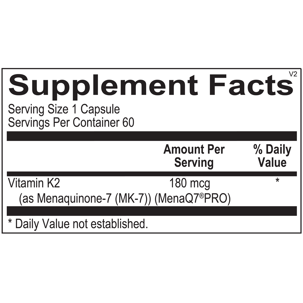 Vitamin K2 180 mcg